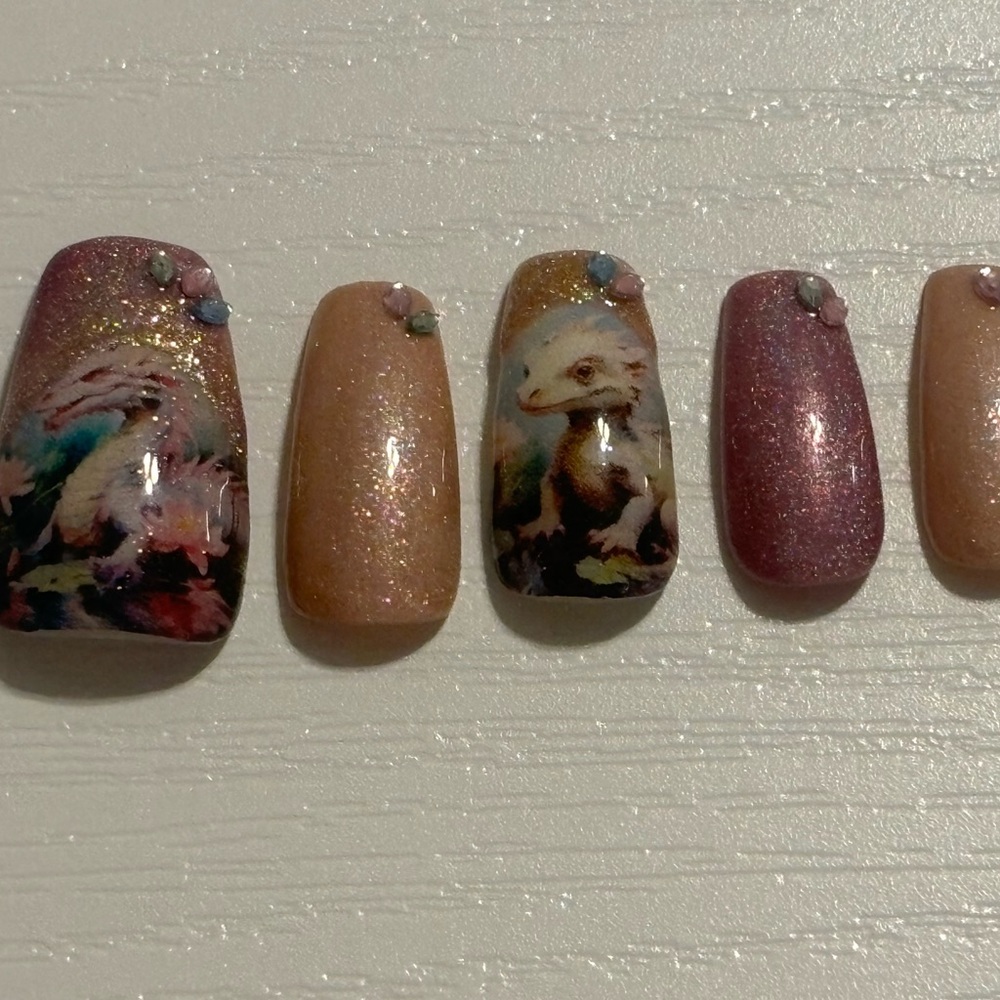 Dragon themed press on nails